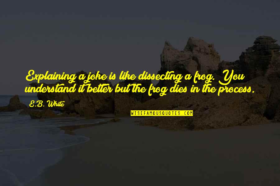 Hitler Scary Quotes By E.B. White: Explaining a joke is like dissecting a frog. Hitler Scary Quotes By E.B. White: Explaining a joke is like dissecting a frog.