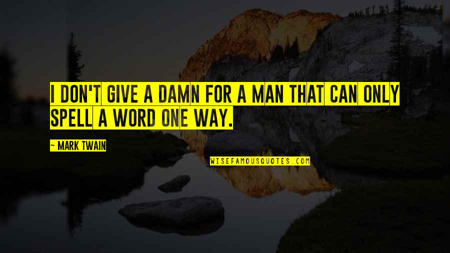 Hitmen Quotes By Mark Twain: I don't give a damn for a man