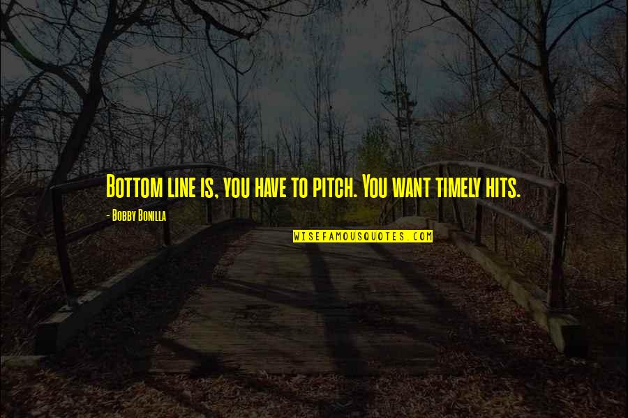 Hits You Quotes By Bobby Bonilla: Bottom line is, you have to pitch. You