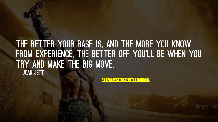 Hitting Your Head Quotes By Joan Jett: The better your base is, and the more