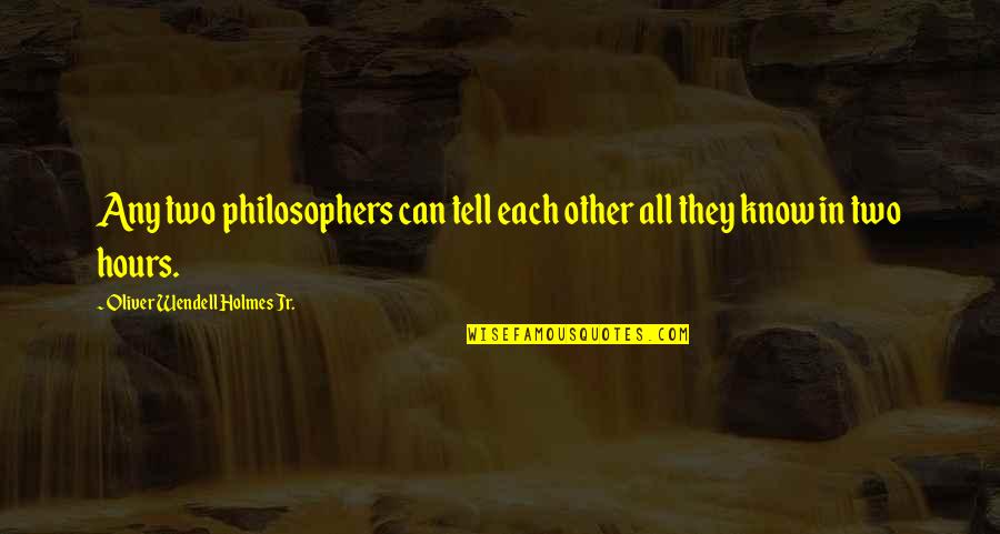 Hive String Quotes By Oliver Wendell Holmes Jr.: Any two philosophers can tell each other all