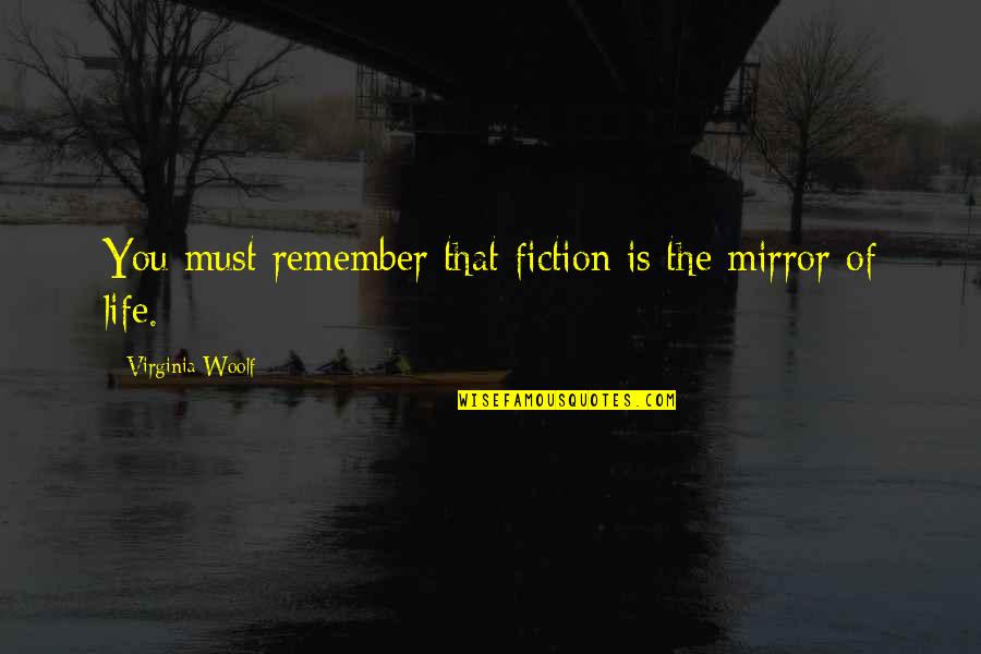 Hively Street Quotes By Virginia Woolf: You must remember that fiction is the mirror