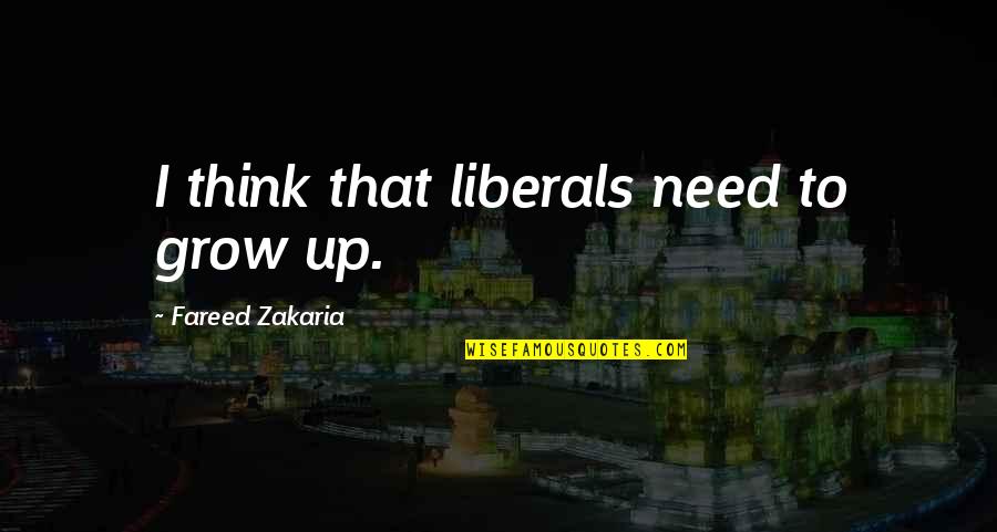 Hiwatashi Figure Quotes By Fareed Zakaria: I think that liberals need to grow up.