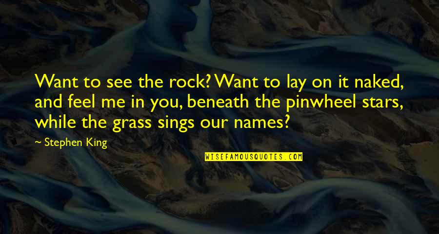 Hizuru Takachico Quotes By Stephen King: Want to see the rock? Want to lay