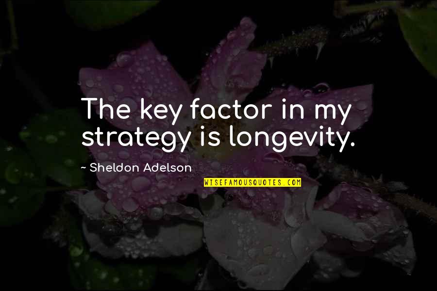 Hlabangane Nokuthula Quotes By Sheldon Adelson: The key factor in my strategy is longevity.