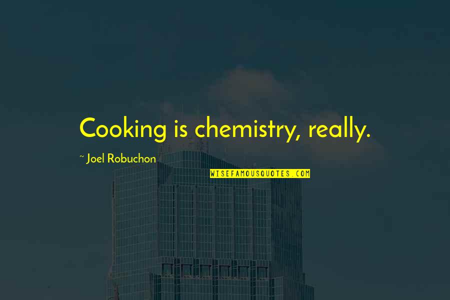 Hlovate Friendship Quotes By Joel Robuchon: Cooking is chemistry, really.