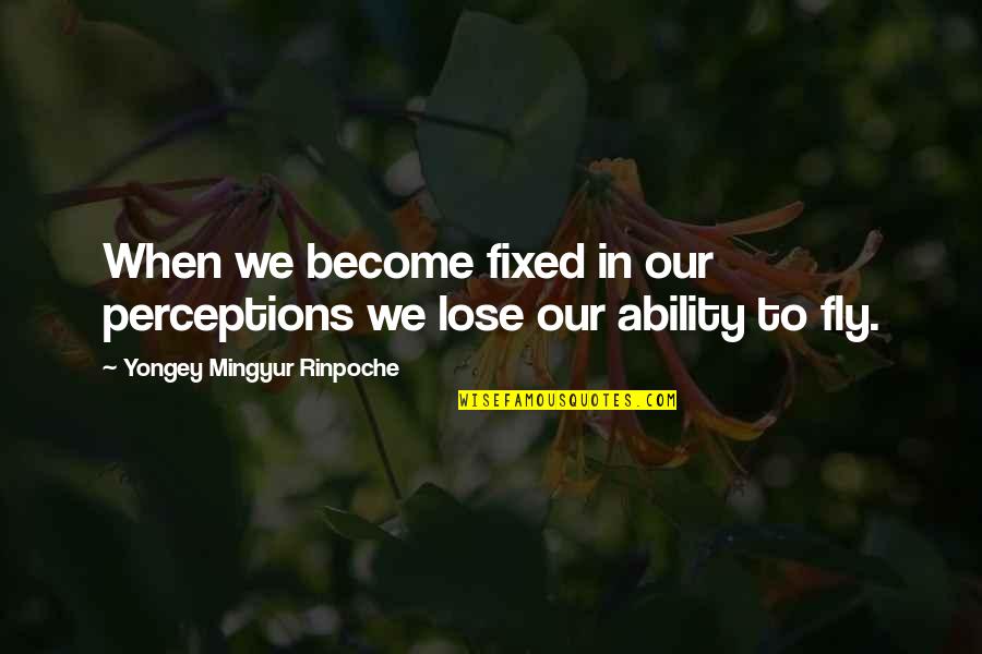Hmmn Mknnn Quotes By Yongey Mingyur Rinpoche: When we become fixed in our perceptions we