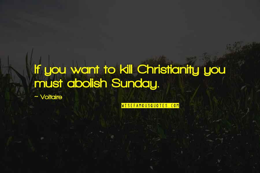 Hms Warrior Quotes By Voltaire: If you want to kill Christianity you must