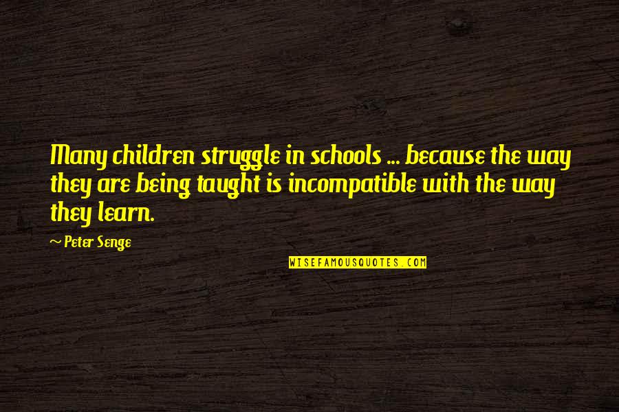 Ho To Hell Quotes By Peter Senge: Many children struggle in schools ... because the