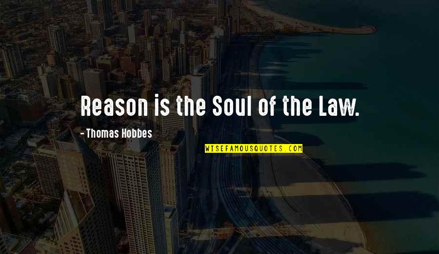 Hobbes Quotes By Thomas Hobbes: Reason is the Soul of the Law.