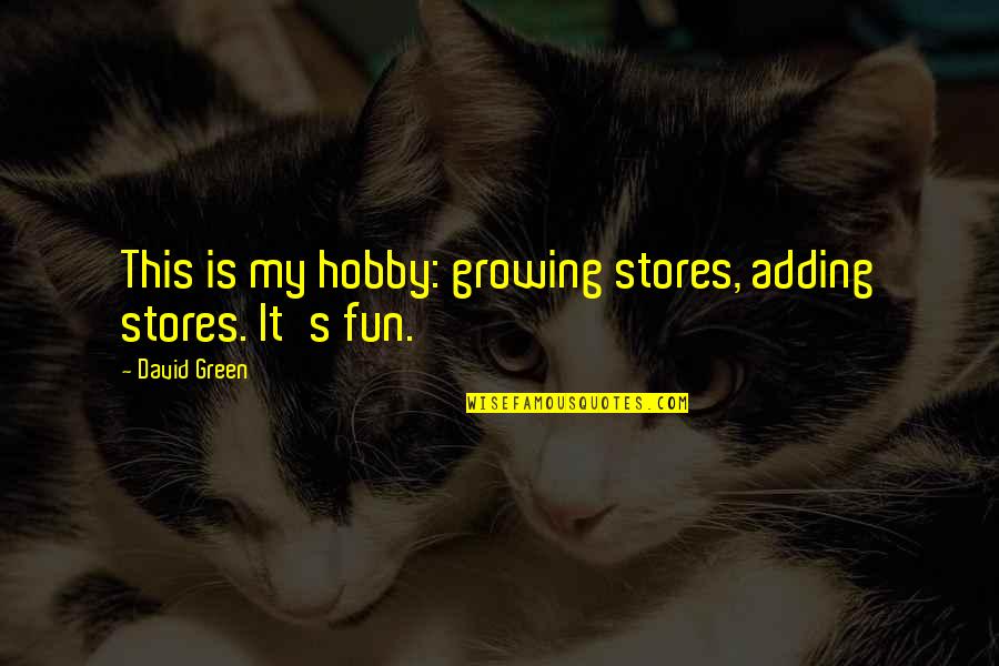 Hobby's Quotes By David Green: This is my hobby: growing stores, adding stores.