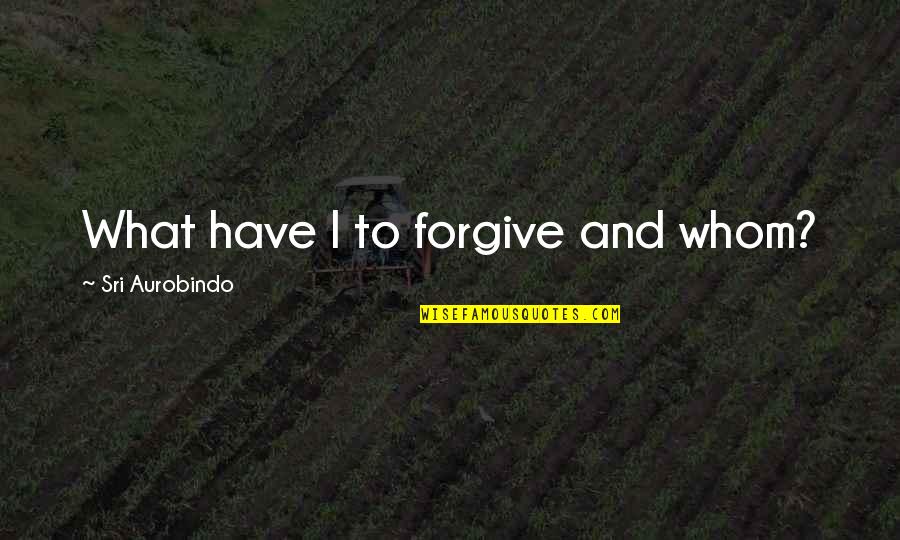 Hobhouse Quotes By Sri Aurobindo: What have I to forgive and whom?
