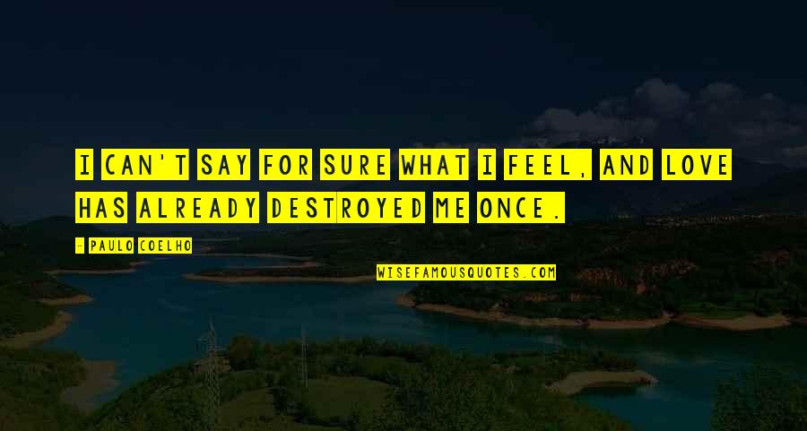 Hoblitzell Baseball Quotes By Paulo Coelho: I can't say for sure what I feel,