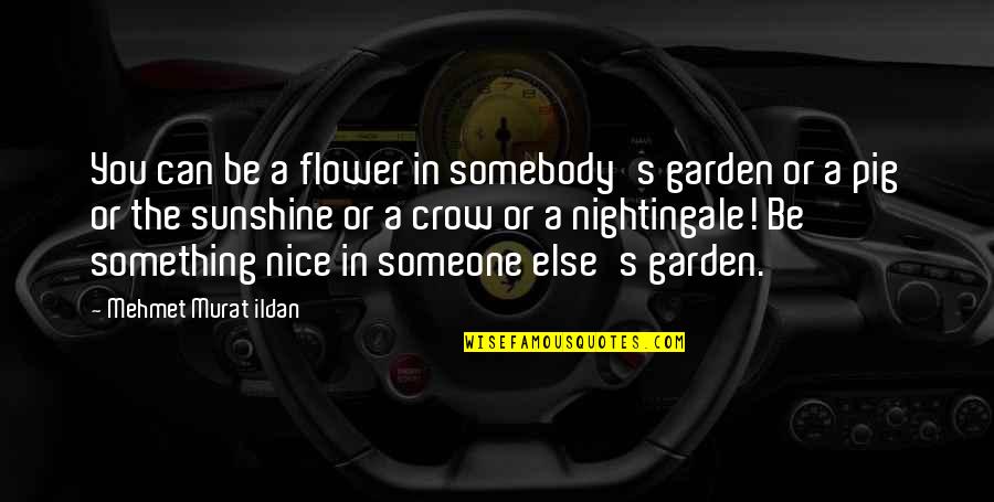 Hobs Quotes By Mehmet Murat Ildan: You can be a flower in somebody's garden Hobs Quotes By Mehmet Murat Ildan: You can be a flower in somebody's garden