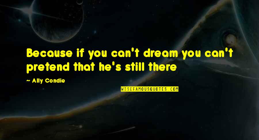 Hochanda Channels Quotes By Ally Condie: Because if you can't dream you can't pretend