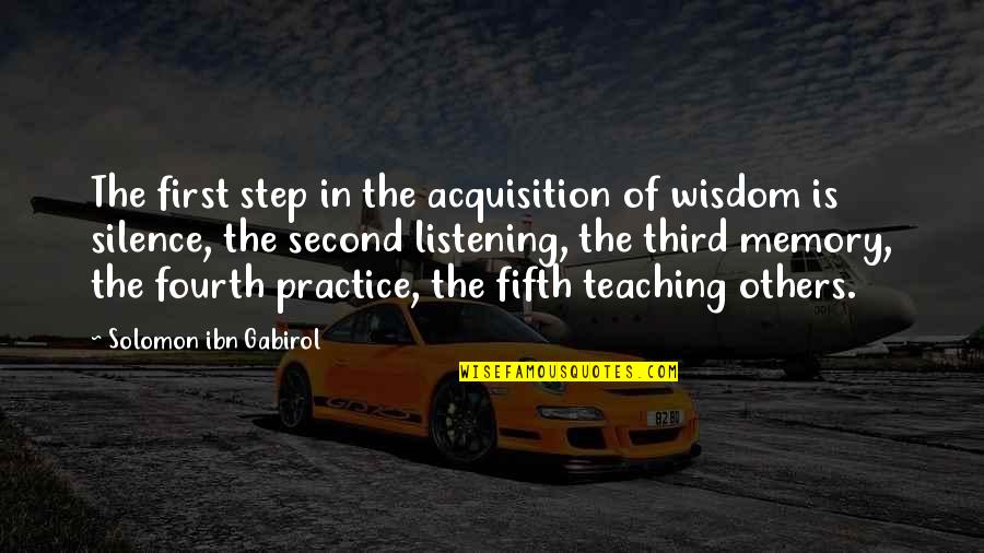 Hochhalter Columbine Quotes By Solomon Ibn Gabirol: The first step in the acquisition of wisdom