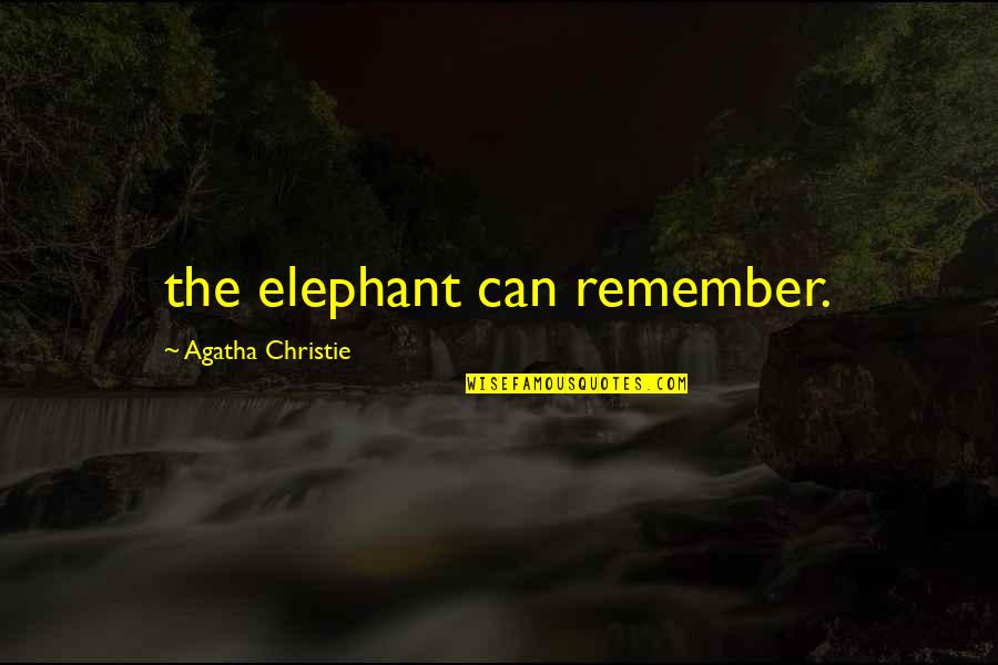 Hochleistungsmixer Quotes By Agatha Christie: the elephant can remember.