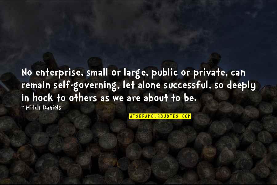 Hock Quotes By Mitch Daniels: No enterprise, small or large, public or private,