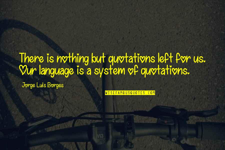 Hockey Coach Inspirational Quotes By Jorge Luis Borges: There is nothing but quotations left for us.