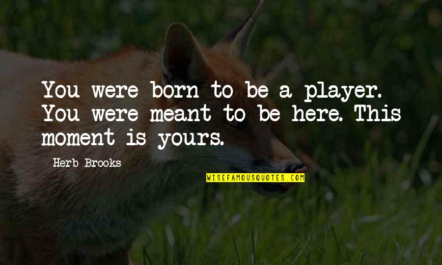 Hockey Player Quotes By Herb Brooks: You were born to be a player. You