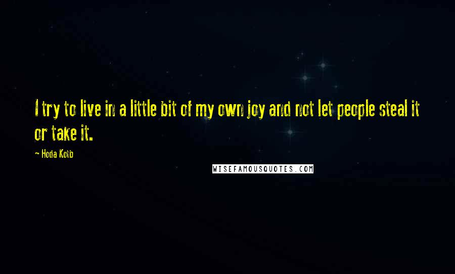 Hoda Kotb quotes: I try to live in a little bit of my own joy and not let people steal it or take it.