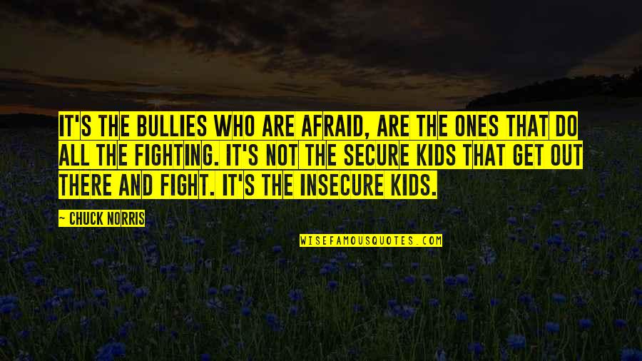 Hodgins Twins Quotes By Chuck Norris: It's the bullies who are afraid, are the Hodgins Twins Quotes By Chuck Norris: It's the bullies who are afraid, are the