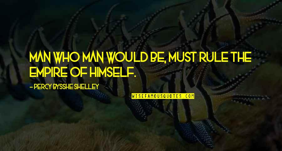 Hodgkin Lymphoma Quotes By Percy Bysshe Shelley: Man who man would be, must rule the