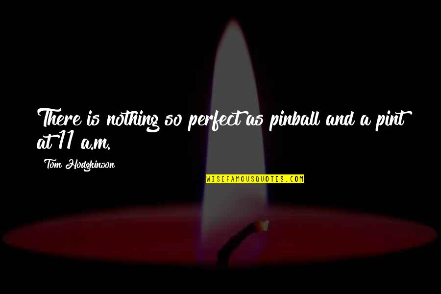 Hodgkinson Quotes By Tom Hodgkinson: There is nothing so perfect as pinball and Hodgkinson Quotes By Tom Hodgkinson: There is nothing so perfect as pinball and