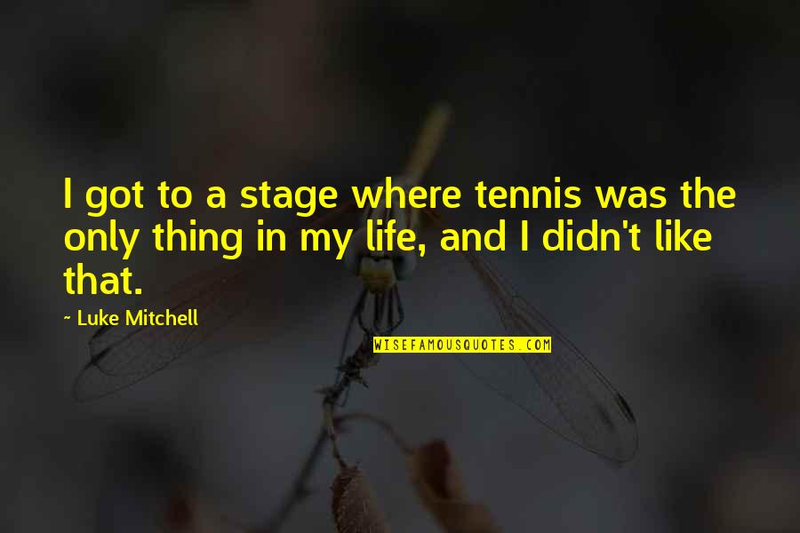 Hoe Phase Quotes By Luke Mitchell: I got to a stage where tennis was