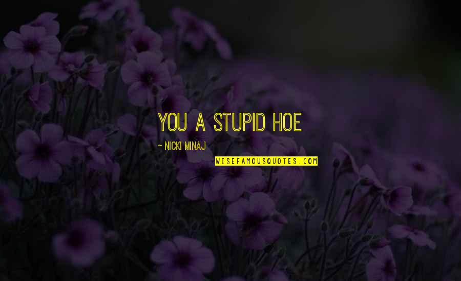 Hoe Quotes By Nicki Minaj: You a stupid hoe