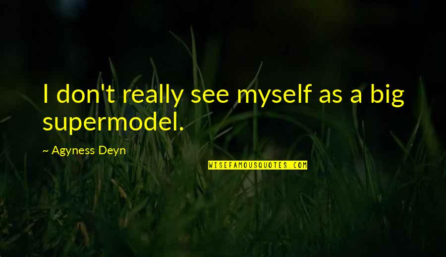 Hoerler Quotes By Agyness Deyn: I don't really see myself as a big