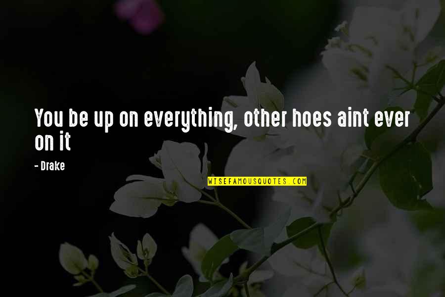 Hoes Be Hoes Quotes By Drake: You be up on everything, other hoes aint