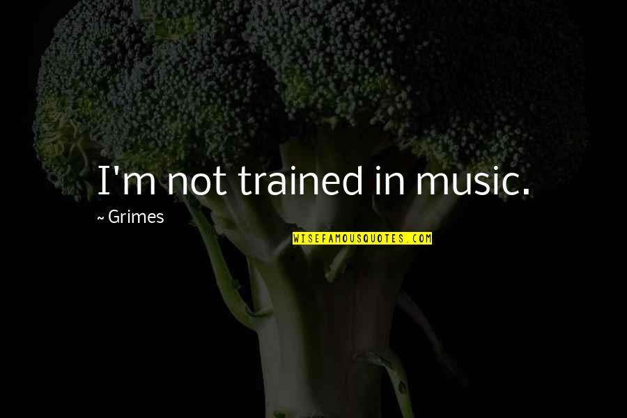 Hoften Williams Quotes By Grimes: I'm not trained in music.