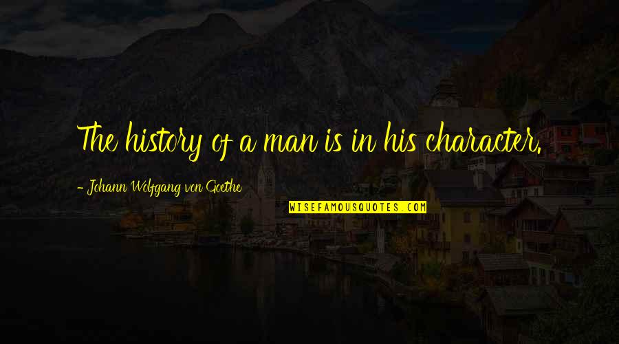 Hohenheim Quotes By Johann Wolfgang Von Goethe: The history of a man is in his