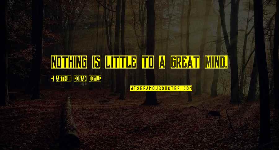 Hoiberg Fred Quotes By Arthur Conan Doyle: Nothing is little to a great mind. Hoiberg Fred Quotes By Arthur Conan Doyle: Nothing is little to a great mind.