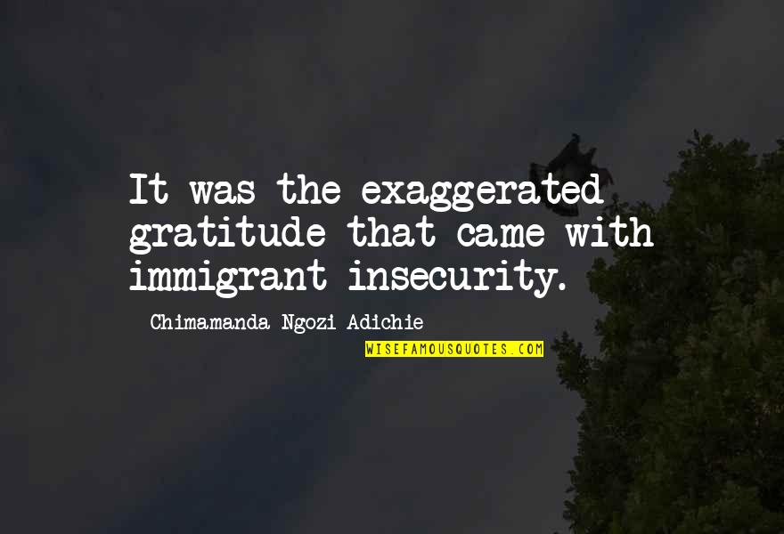 Hojo Shigetoki Quotes By Chimamanda Ngozi Adichie: It was the exaggerated gratitude that came with