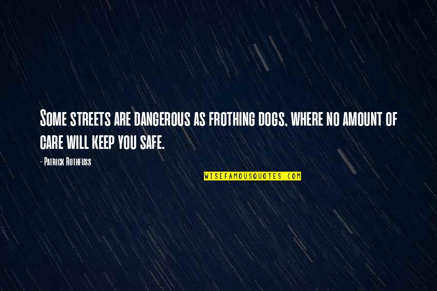 Hoked Quotes By Patrick Rothfuss: Some streets are dangerous as frothing dogs, where