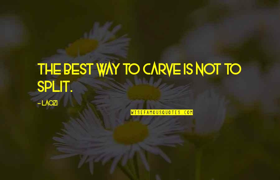 Hokumet Quotes By Laozi: The best way to carve is not to