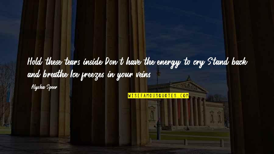 Hold Back Tears Quotes By Alysha Speer: Hold these tears inside Don't have the energy