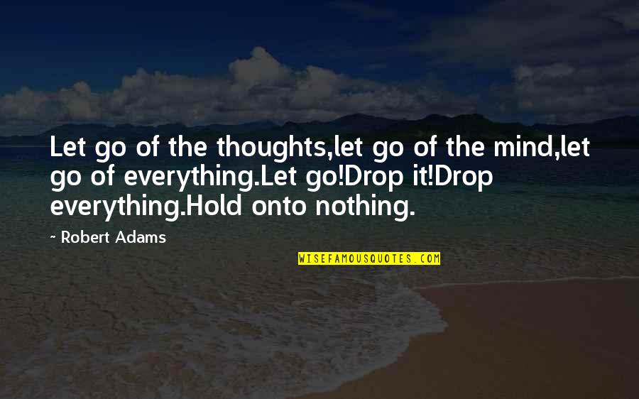 Hold It Quotes By Robert Adams: Let go of the thoughts,let go of the