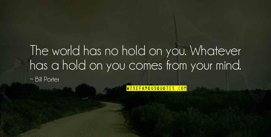 Hold The World Quotes By Bill Porter: The world has no hold on you. Whatever