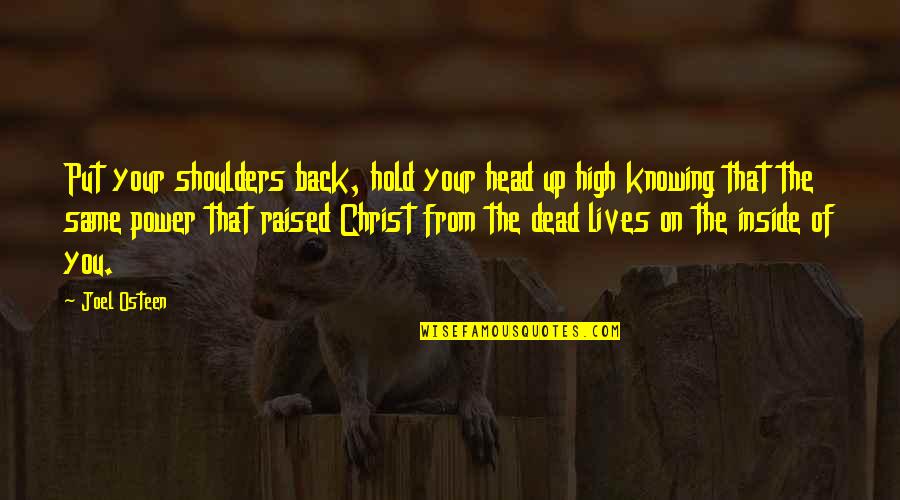 Hold Your Head Up High Quotes By Joel Osteen: Put your shoulders back, hold your head up