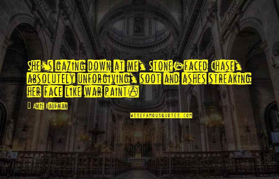 Holden And Jane Quotes By Amie Kaufman: She's gazing down at me, Stone-faced Chase, absolutely Holden And Jane Quotes By Amie Kaufman: She's gazing down at me, Stone-faced Chase, absolutely