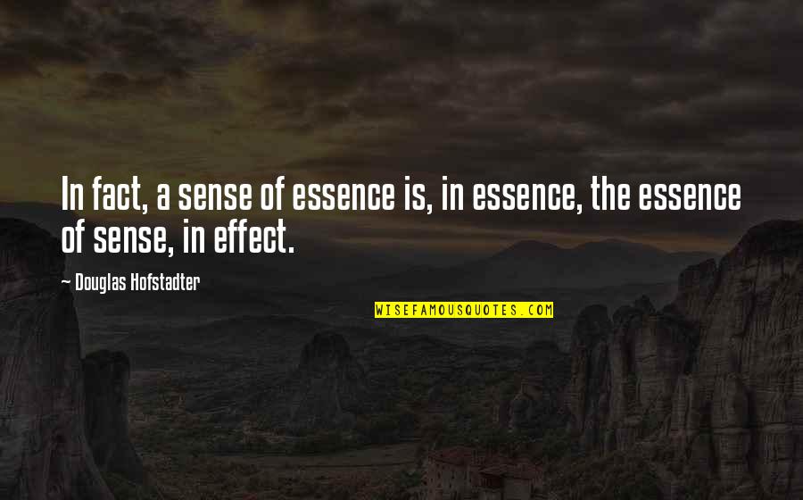 Holden And Sally Quotes By Douglas Hofstadter: In fact, a sense of essence is, in Holden And Sally Quotes By Douglas Hofstadter: In fact, a sense of essence is, in