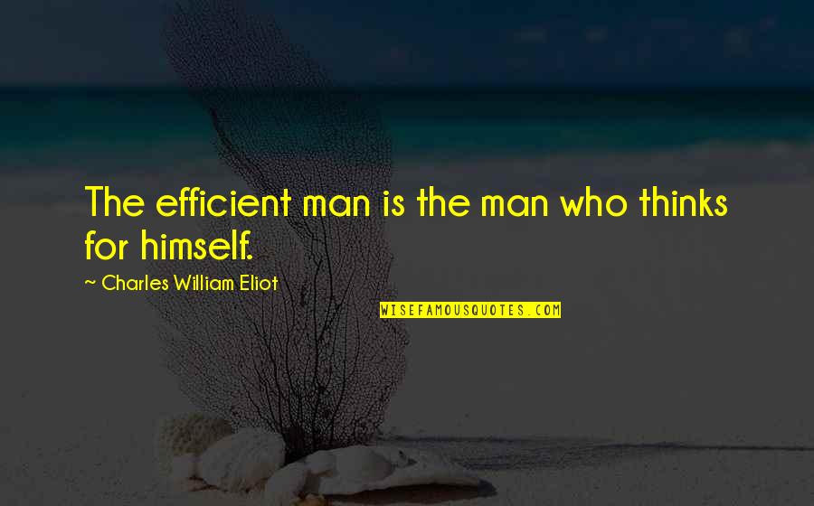 Holden Being Isolated Quotes By Charles William Eliot: The efficient man is the man who thinks
