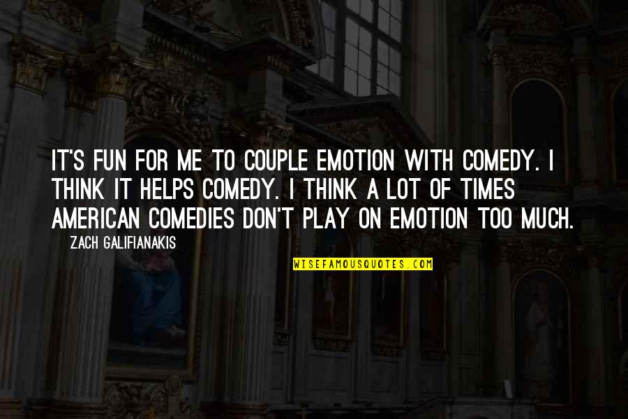 Holden Caulfield Mood Swings Quotes By Zach Galifianakis: It's fun for me to couple emotion with