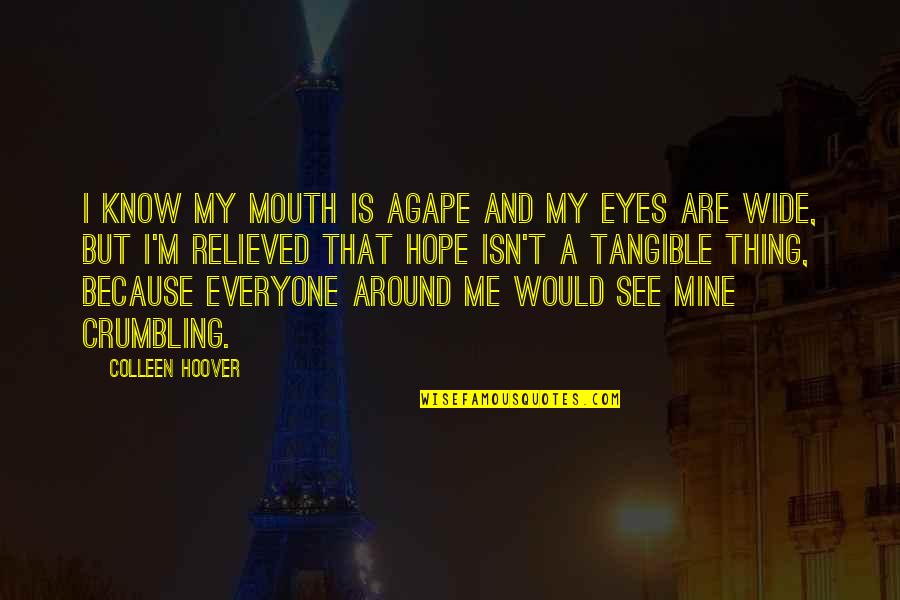 Holder Quotes By Colleen Hoover: I know my mouth is agape and my