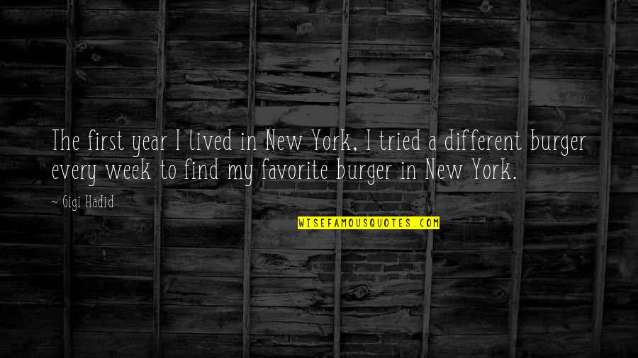 Holderread Duck Quotes By Gigi Hadid: The first year I lived in New York,