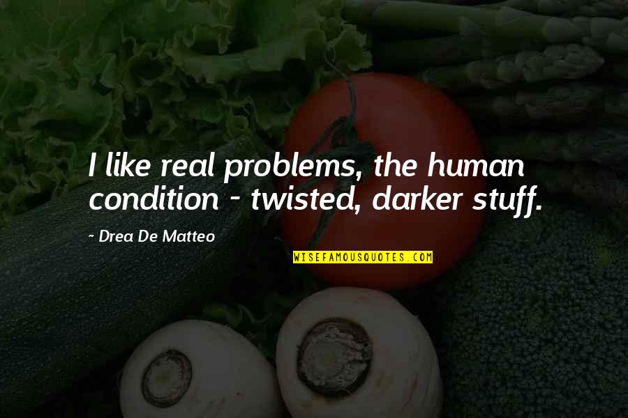Holdfast Moneymaker Quotes By Drea De Matteo: I like real problems, the human condition - Holdfast Moneymaker Quotes By Drea De Matteo: I like real problems, the human condition -