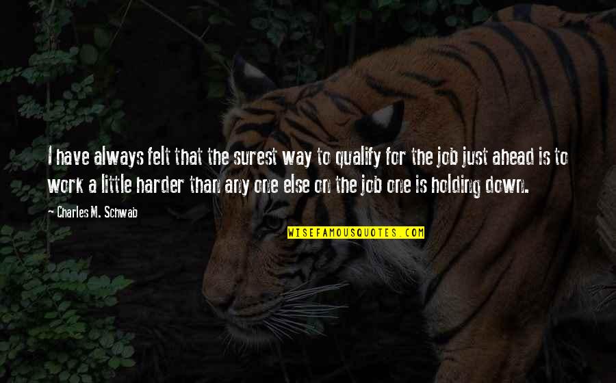 Holding It Down Quotes By Charles M. Schwab: I have always felt that the surest way